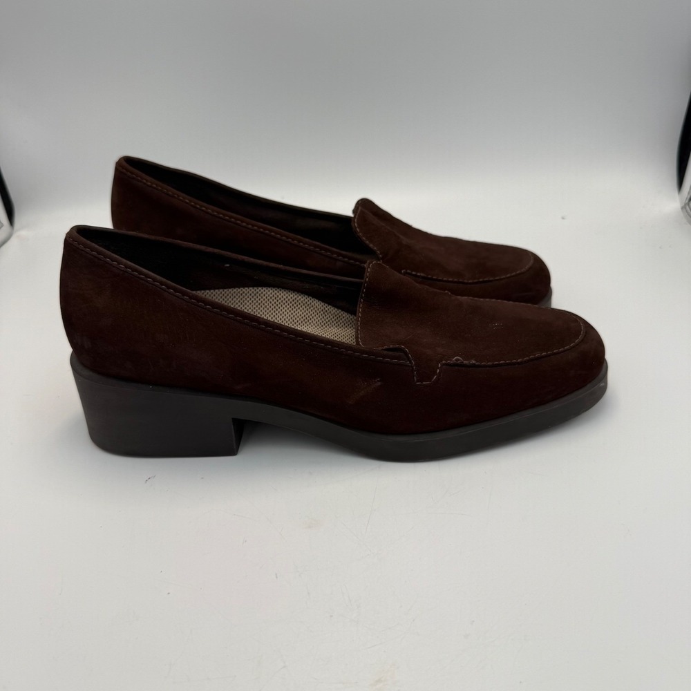 Easy Spirit SPA Esmarwick Brown Suede Loafers Womens 9.5 2A Anti-Gravity Heels